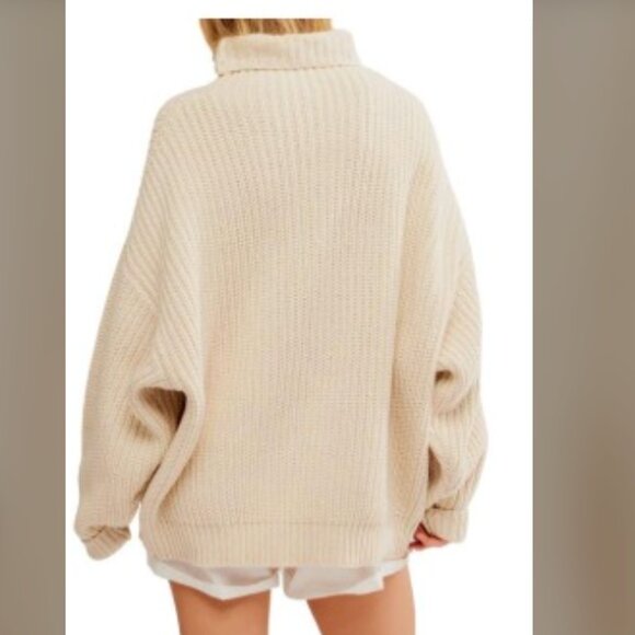 SOLD!!! Free People Swim Too Deep Turtleneck Sweater XL - Picture 2 of 4